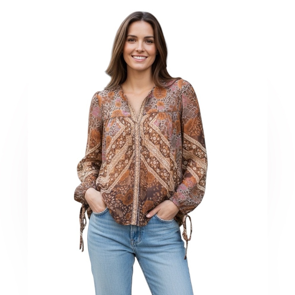 Chloe 💯% silk sheer floral shirt